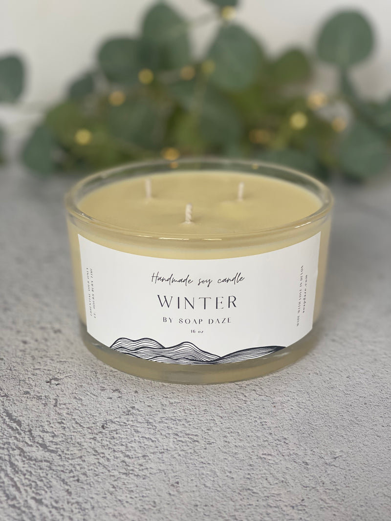 3 Wick Large Botanical Wax Candle, Winter